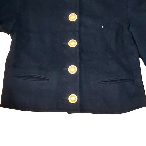 Chaus Gold Button Down Women’s Wool Mix Blazer Jacket Black Size 12 Corpcore - Picture 8 of 13